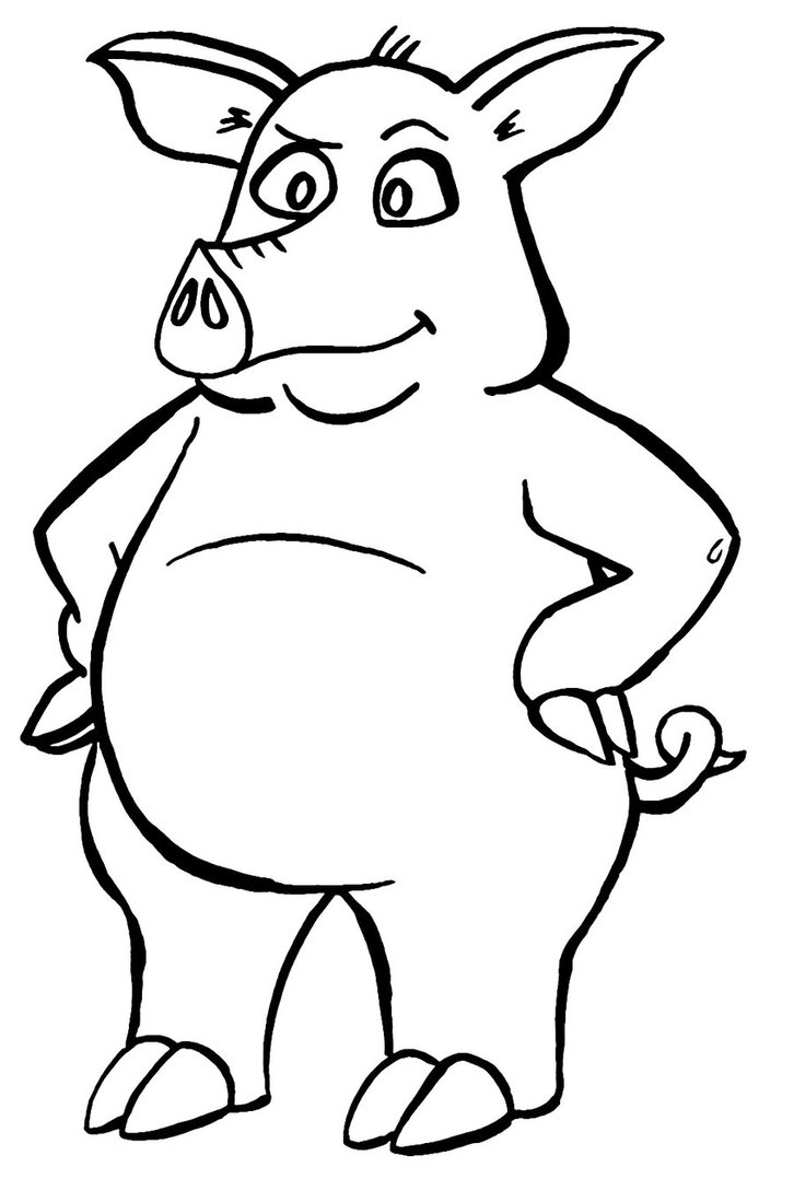 726x1099 Interesting Ssjp On Pig Coloring Page On With Hd Resolution