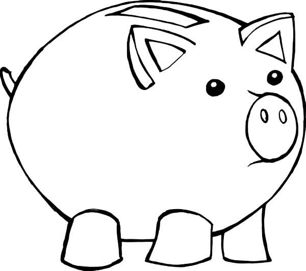 600x530 Fat Piggy Bank Coloring Page Color Luna