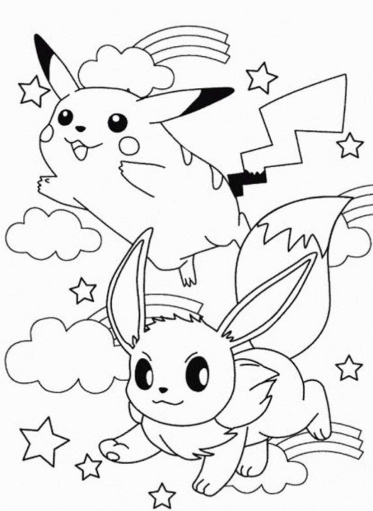 748x1024 Coloring Pichu Pages Pikachu And General Of Mega Pokemon Ash Free