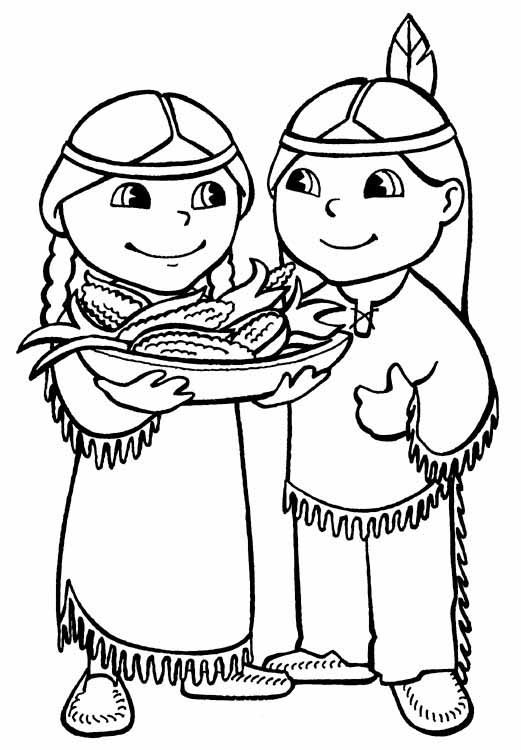 521x750 Pilgrim Indian Coloring Pages