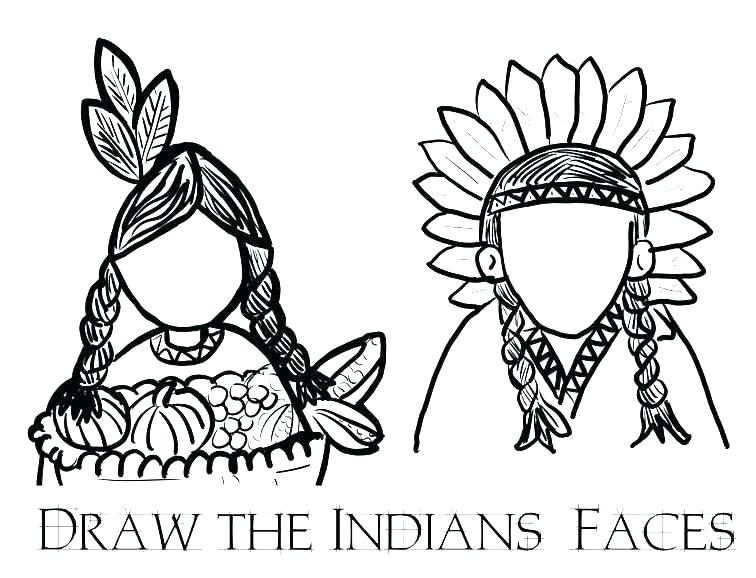 756x578 Pilgrim Indian Coloring Pages Professional