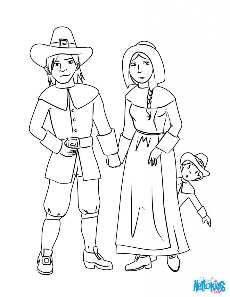 Pilgrim Coloring Pages Kindergarten