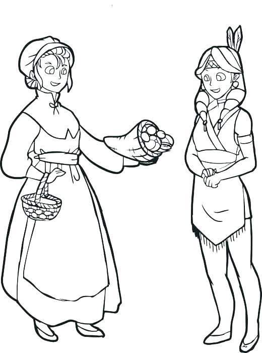 520x700 Pilgrim Coloring Pages Free Thanksgiving Coloring Pages Free