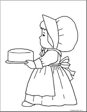 304x392 Coloring Page Thanksgiving Pilgrim Girl Abcteach