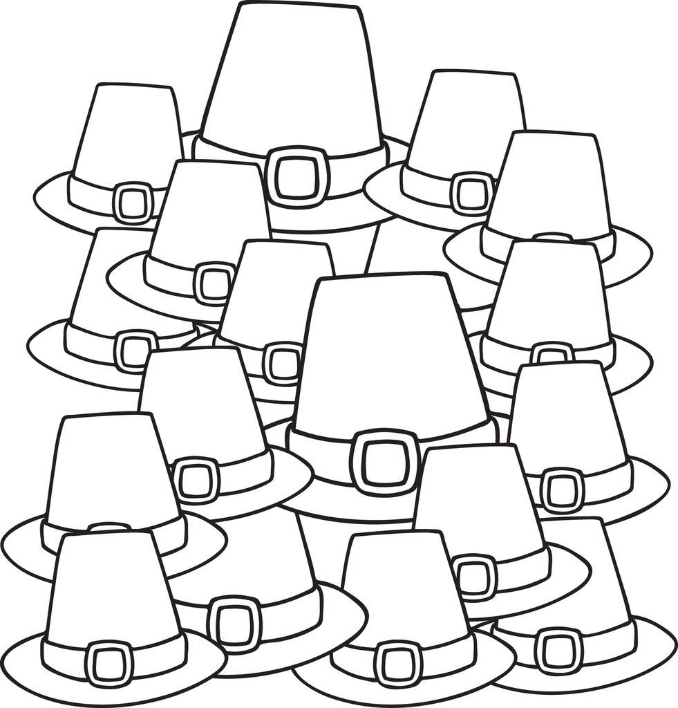 981x1024 Free Printable Pilgrim Hats Coloring Page For Kids