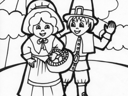 Pilgrims Coloring Pages Free