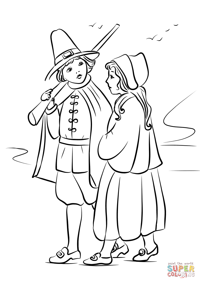 848x1200 Pilgrims Coloring Pages Free Printableg Pilgrim Progress Mayflower