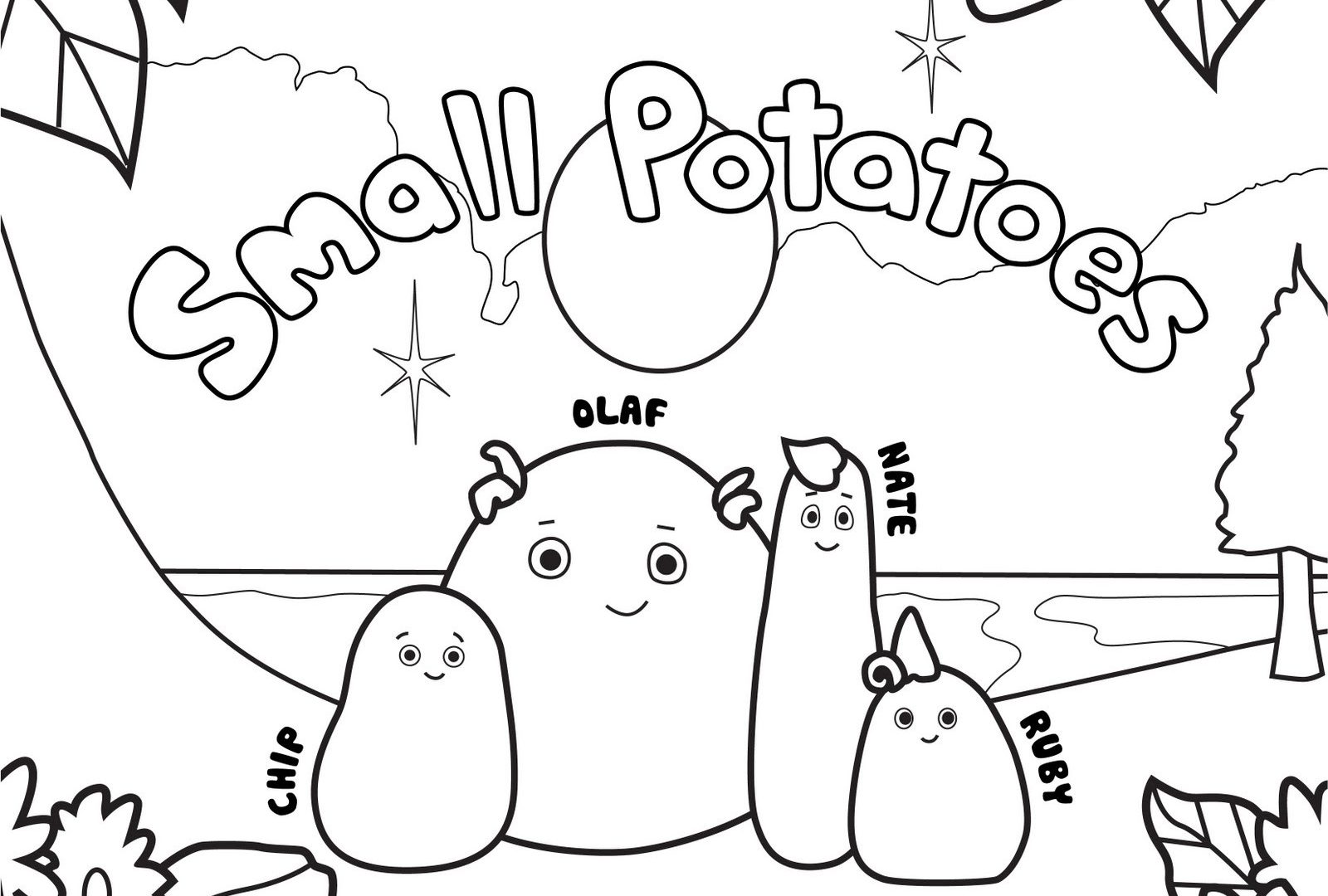 1600x1080 Colorful Mr Potato Head Parts Coloring Pages Model