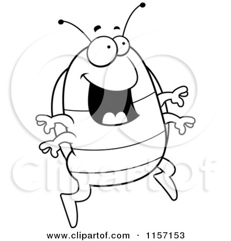 450x470 Cartoon Clipart Of A Black And White Excited Pillbug Jumping
