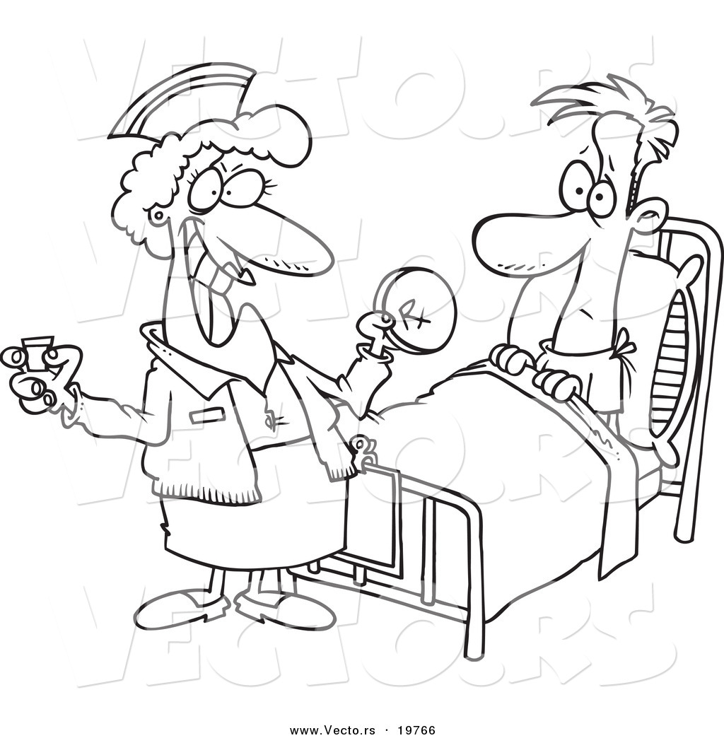 1024x1044 Vector Of A Cartoon Nurse Giving A Patient Medication