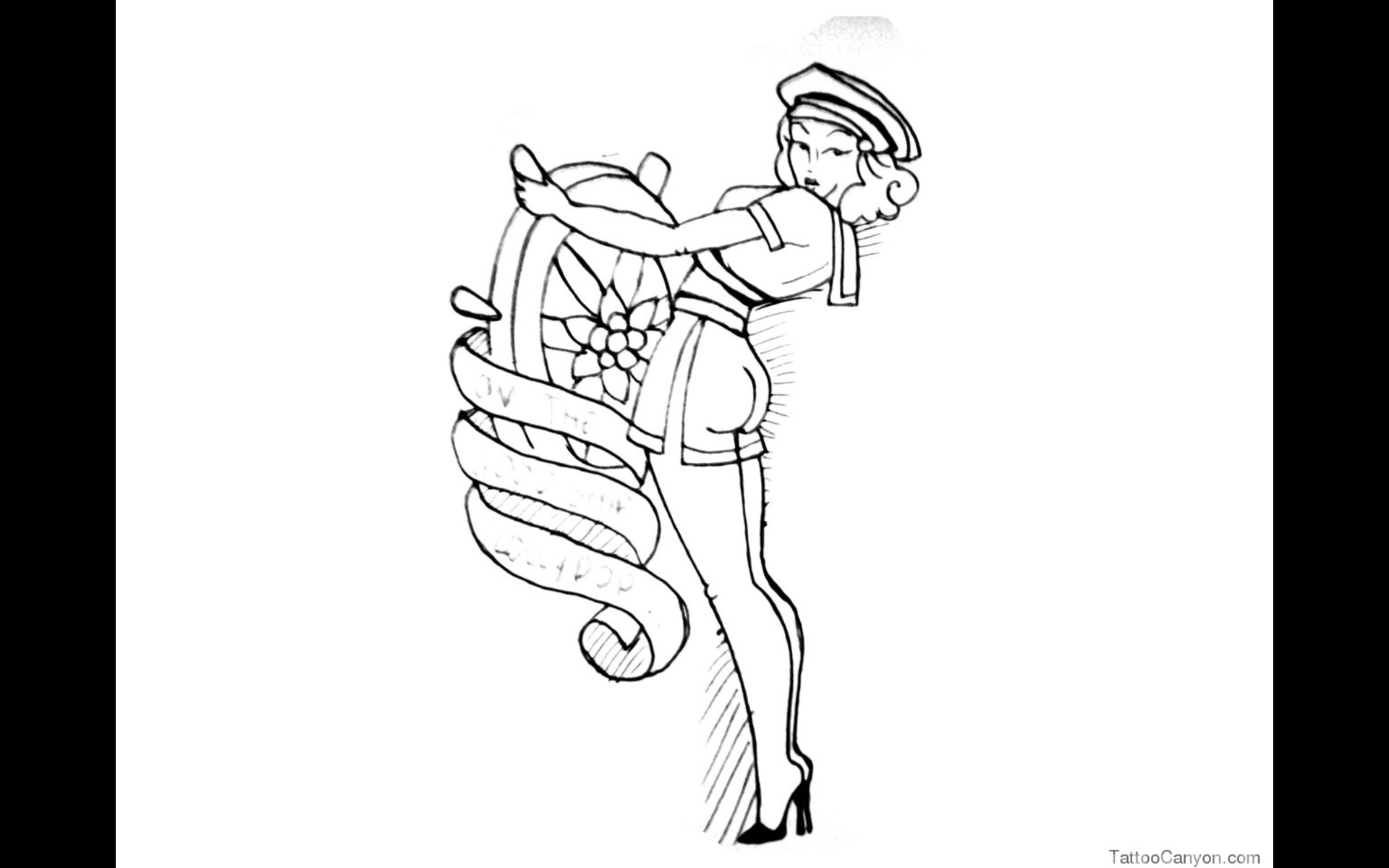 1920x1200 New Tattooed Pin Up Girl Adult Coloring Pages Design Free
