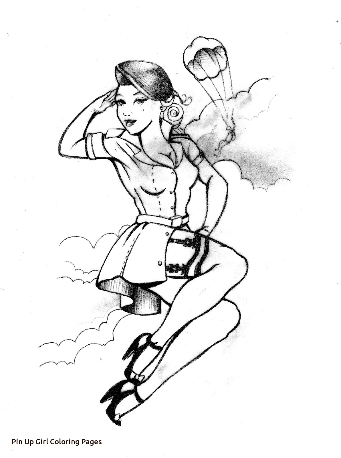 1192x1600 Pin Up Girl Coloring Pages Printable Magnificent