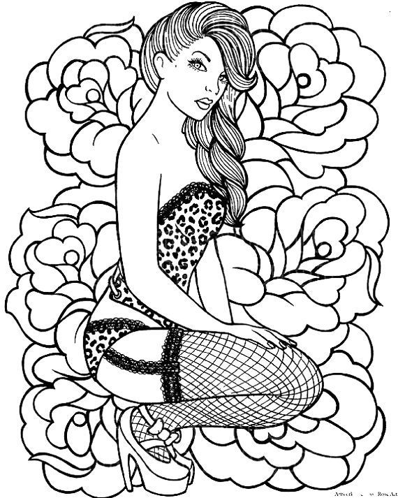 570x713 Pin Up Girls Coloring Pages Elegant Pin Up Girl By Carissa Rose