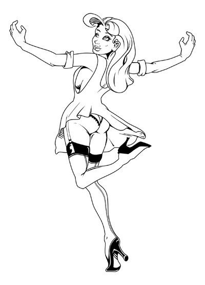 400x555 Pinup Girls Color Pages