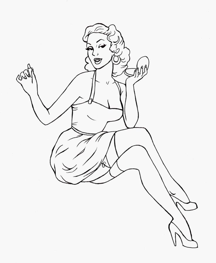 736x893 Be Ideal Pin Up Girl Coloring Book