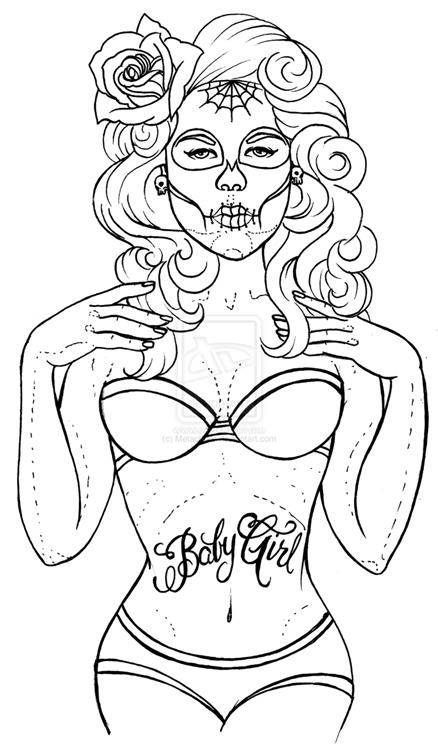 438x750 Pin Up Girl Coloring Pages
