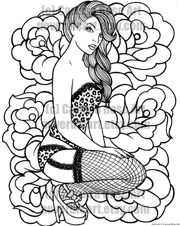 576x720 Digital Download Print Your Own Coloring Book Outline Page