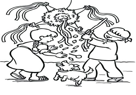 476x333 Dog Coloring Pages Pinata Basket For Pinata Coloring Page Pages