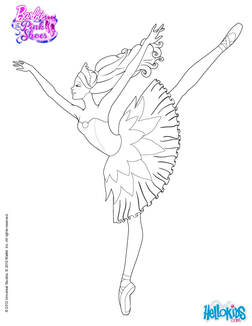 820x1060 Barbie Is Dancing With The Pink Shoes Coloring Pages