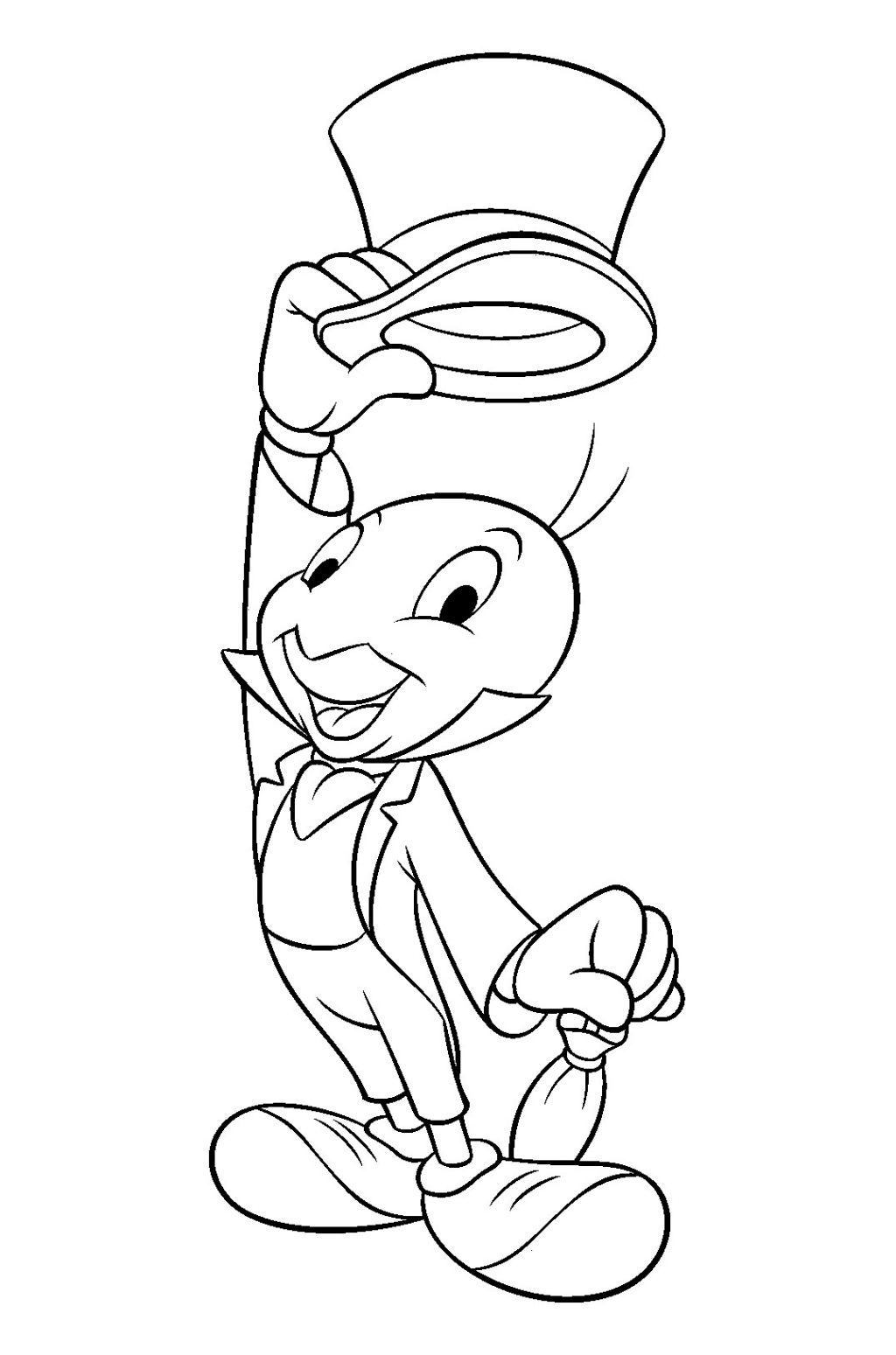 1024x1549 Coloring Book ~ Jiminy Cricket Hold The Cap Pinocchio Coloring