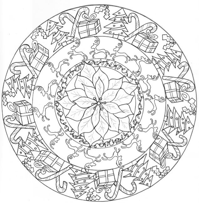 636x647 Christmas Mandala Coloring Pages Printable Best 25 Christmas