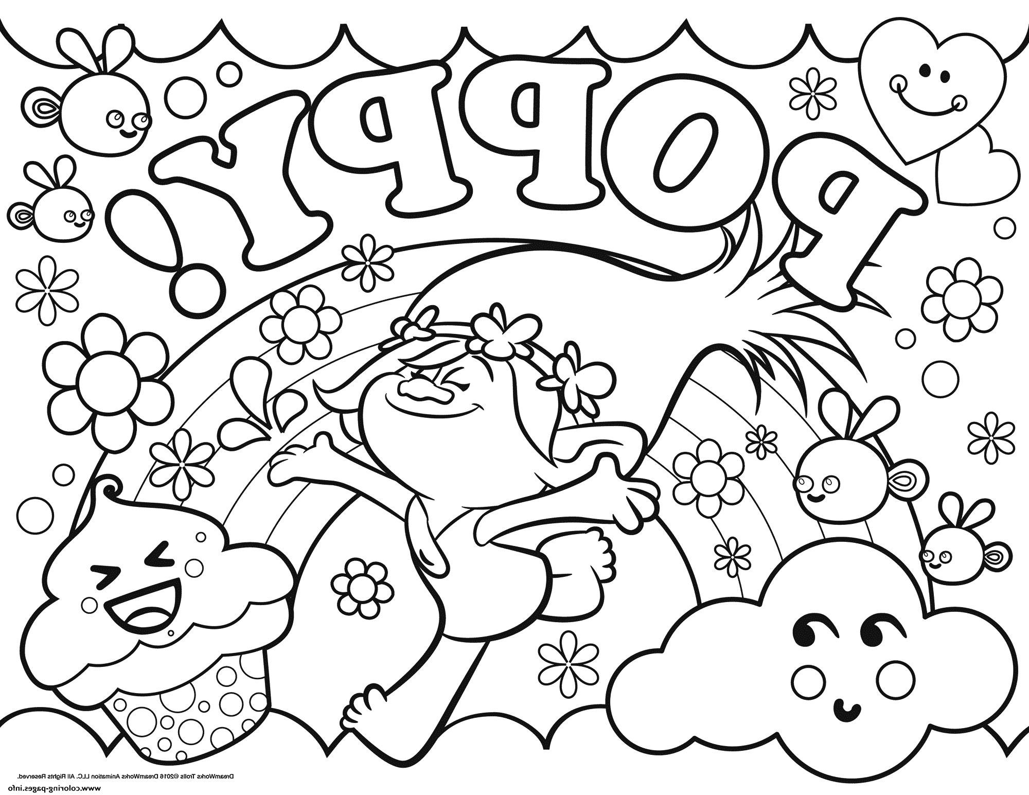 2000x1545 Trolls Coloring Pages Poppy Free Printable