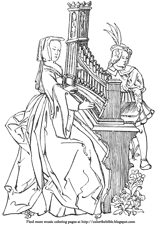 508x730 A Lady Plays A Pipe Organ Color The Bible