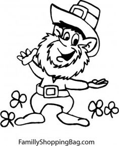 236x290 Saint Patricks Day Leprechaun Holding Pipe Coloring Page