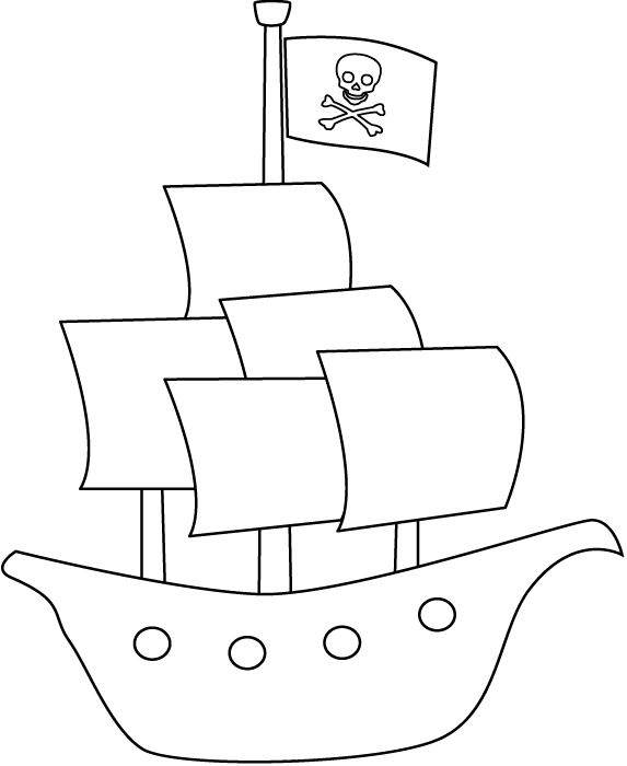 573x700 Pirate Ship Outline Coloring Page Free Download
