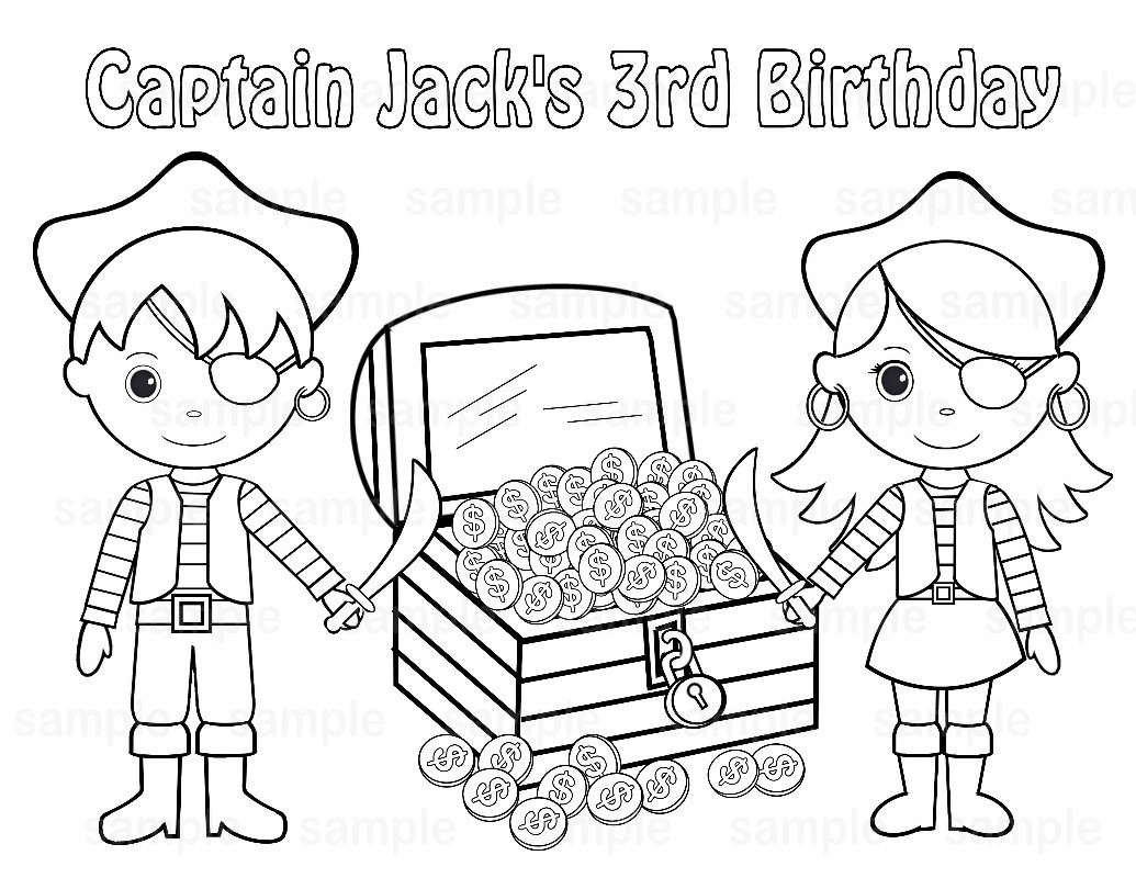 1035x800 Girl Pirate Coloring Pages Flowers Big Within Treasure Chest Page