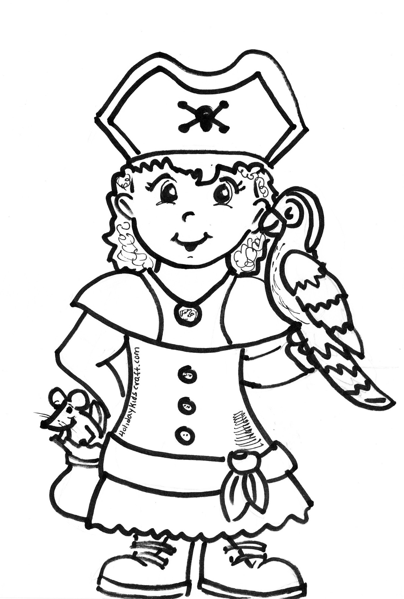 1291x1910 New Treasure Chest Colouring Top Captain Pirat