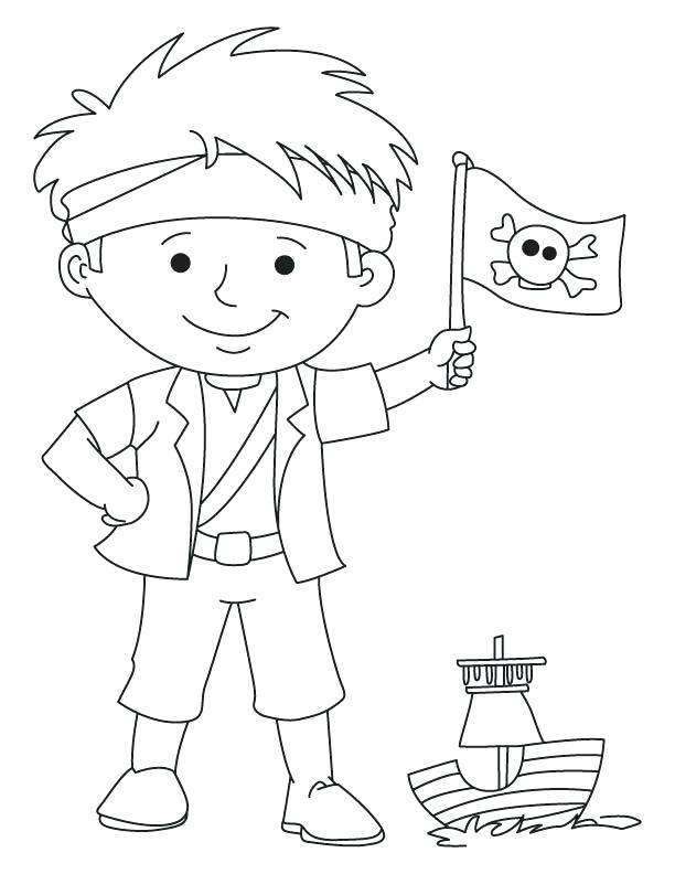 612x792 Free Pirate Coloring And Pirate Boy Waving Flag Coloring Page