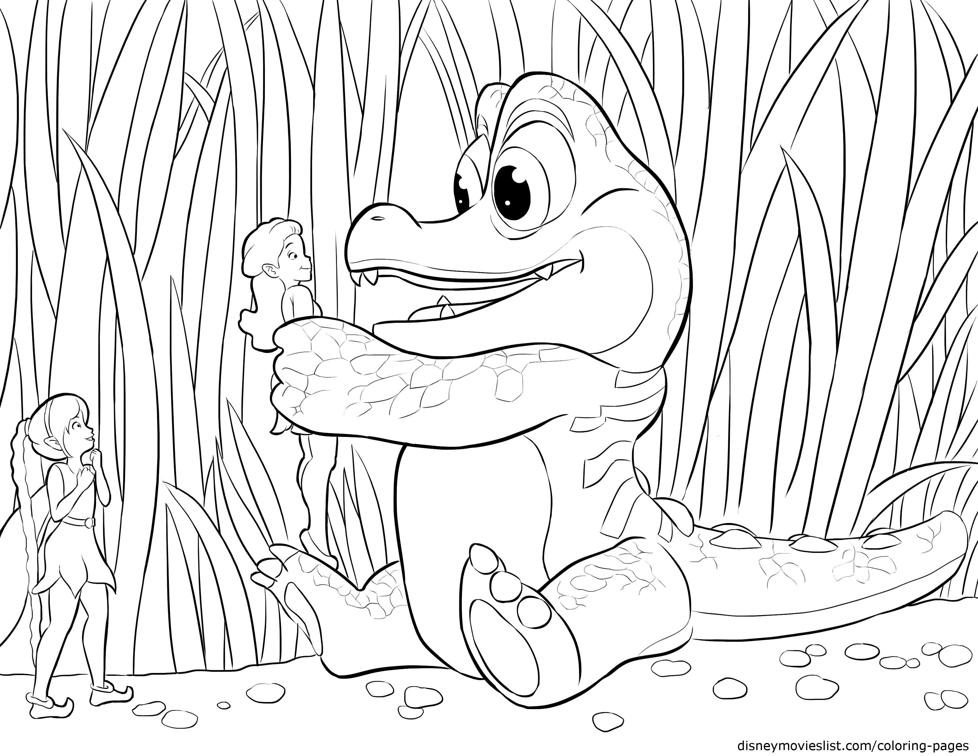 3300x2550 Disney's The Pirate Fairy Crocky With Fawn, Rosetta Coloring Page