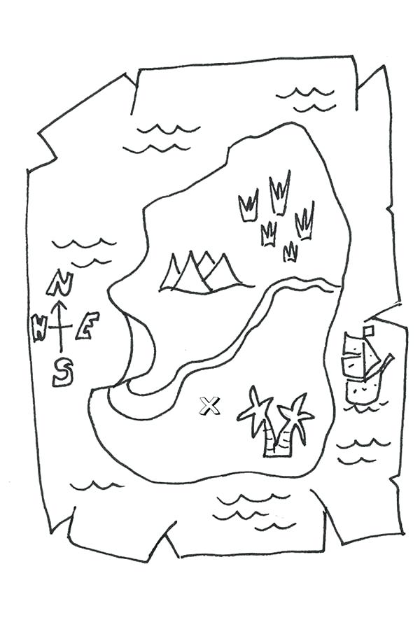 600x896 Treasure Map Coloring Page Maps Treasure Maps Coloring Pages