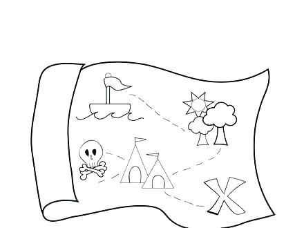 440x330 Treasure Map Coloring Pages Page Free Printable World United
