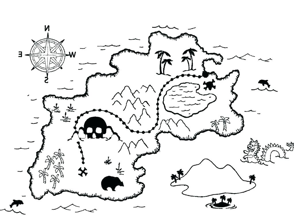 1024x760 Treasure Map Coloring Pages Printable Treasure Map Coloring Pages