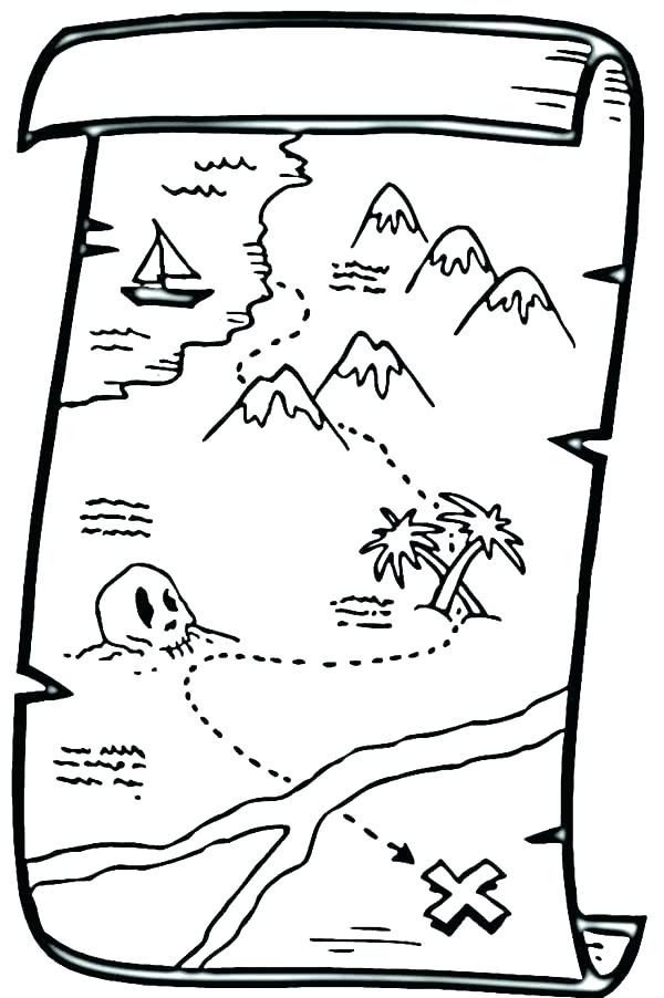 600x902 Treasure Map Coloring Sheet Map For Coloring Maps For Coloring