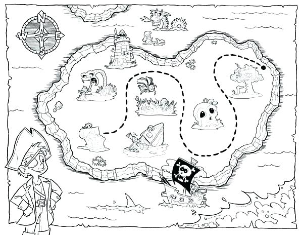 600x464 Instructive Treasure Map Coloring Pages Unique