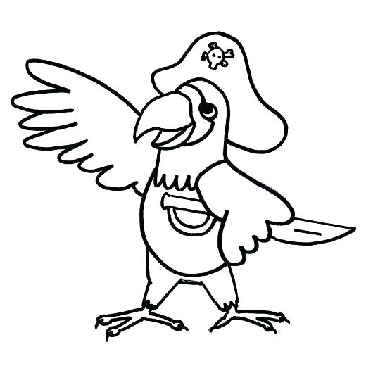520x530 Parrot Coloring Pages Download Pirate Parrot Parrot Coloring Pages