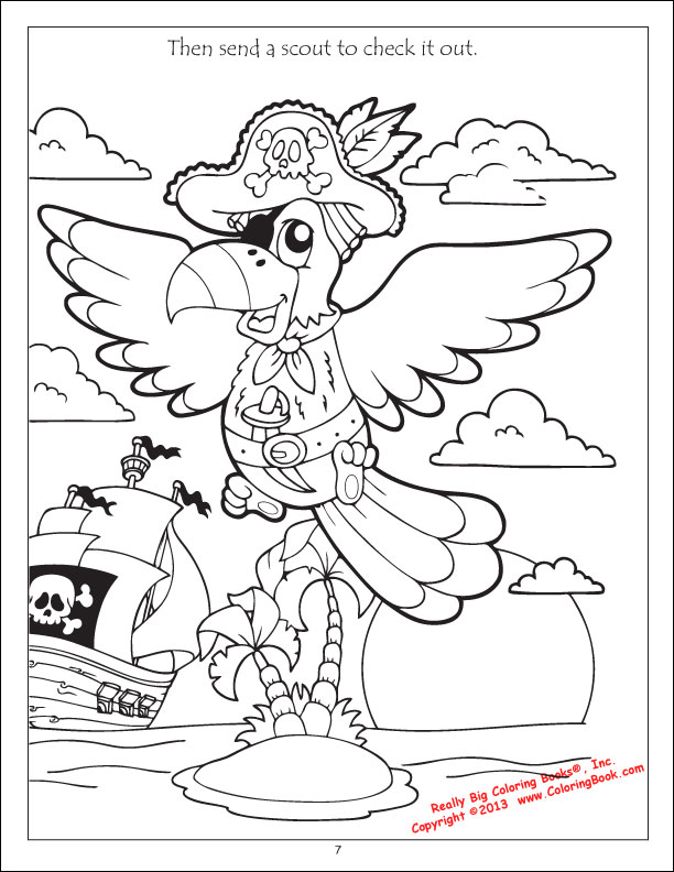 612x792 Pirate Parrot Coloring Book Page