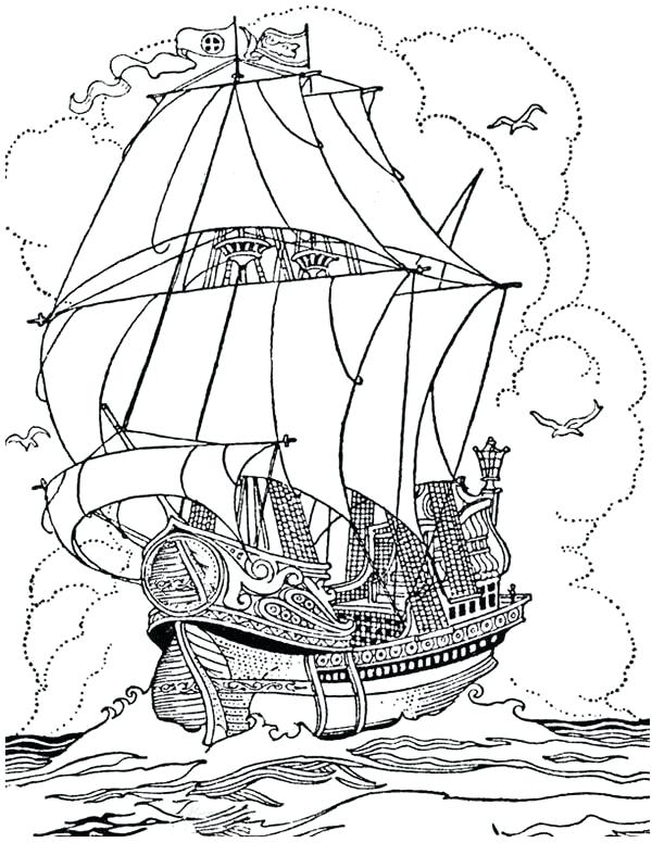 600x776 Pirate Ship Coloring Pages Pirate Ship A Big Pirate Ship Galleon