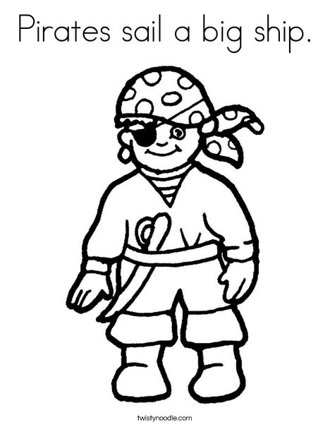 468x605 Pirates Sail A Big Ship Coloring Page