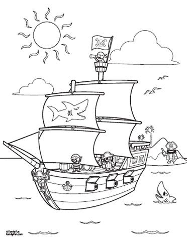 372x482 Fun Printables Pirate Ship Coloring Page Spoonful Coloring