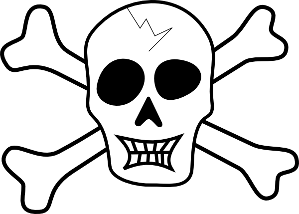 600x429 Pirate Skull And Bones Clip Art
