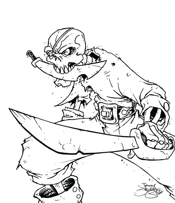 600x695 Fantastical Skeleton Coloring Pages Pirate Colouring