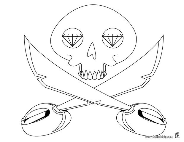 620x480 Pirate Skull And Crossbones Coloring Pages