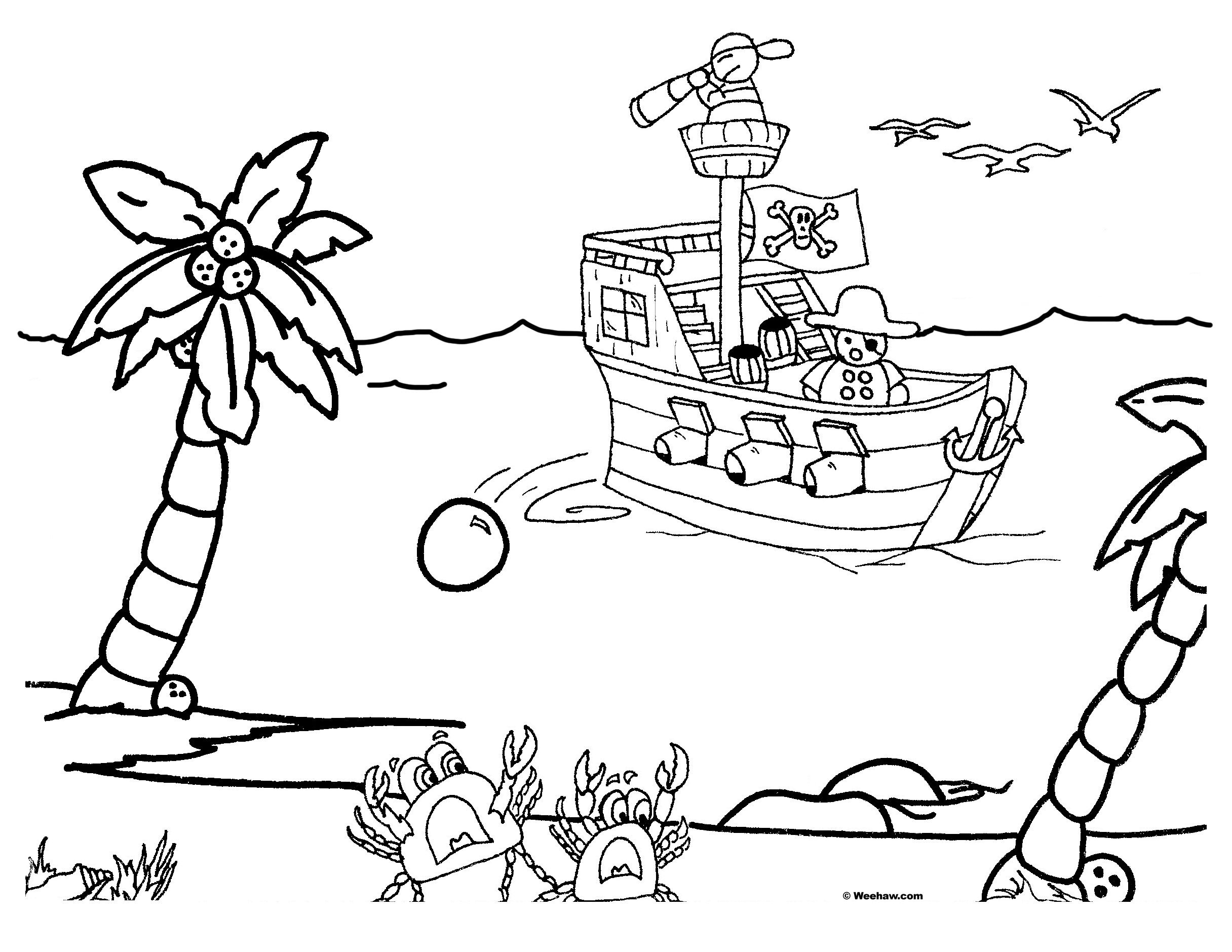 2432x1879 Coloring Pages Kids Pirate Ships, Free Credit