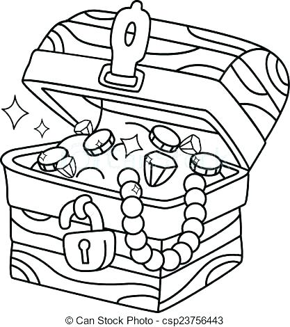 417x470 Pirate Treasure Chest Colouring Page Coloring Pages Collection