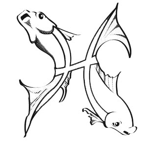 300x300 Horoscopes Coloring Pages Zodiac Pisces