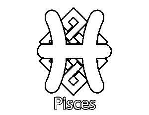 300x231 Celtic Pisces Coloring Page